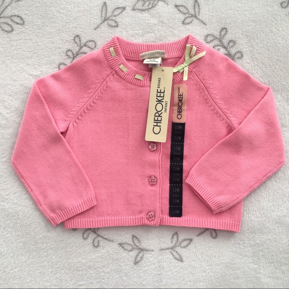 Baby Girls Fall Cherokee Pink Cardigan (12M) NWT - Picture 2 of 5